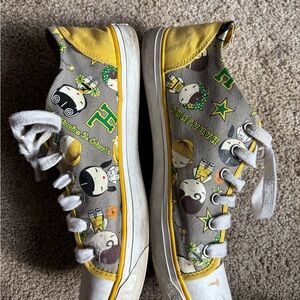 Harajuku Lovers Sports Print Sneakers - Yellow and Gray